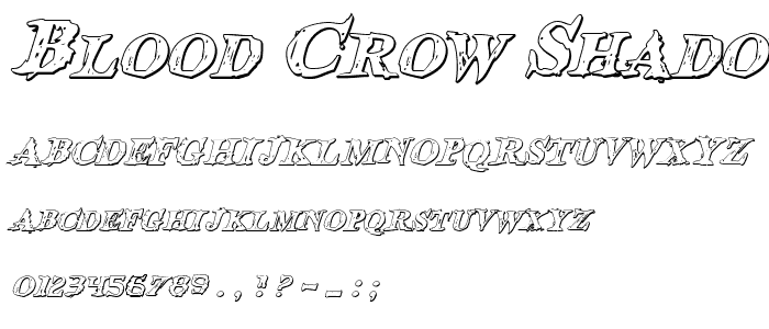 Blood Crow Shadow Italic font